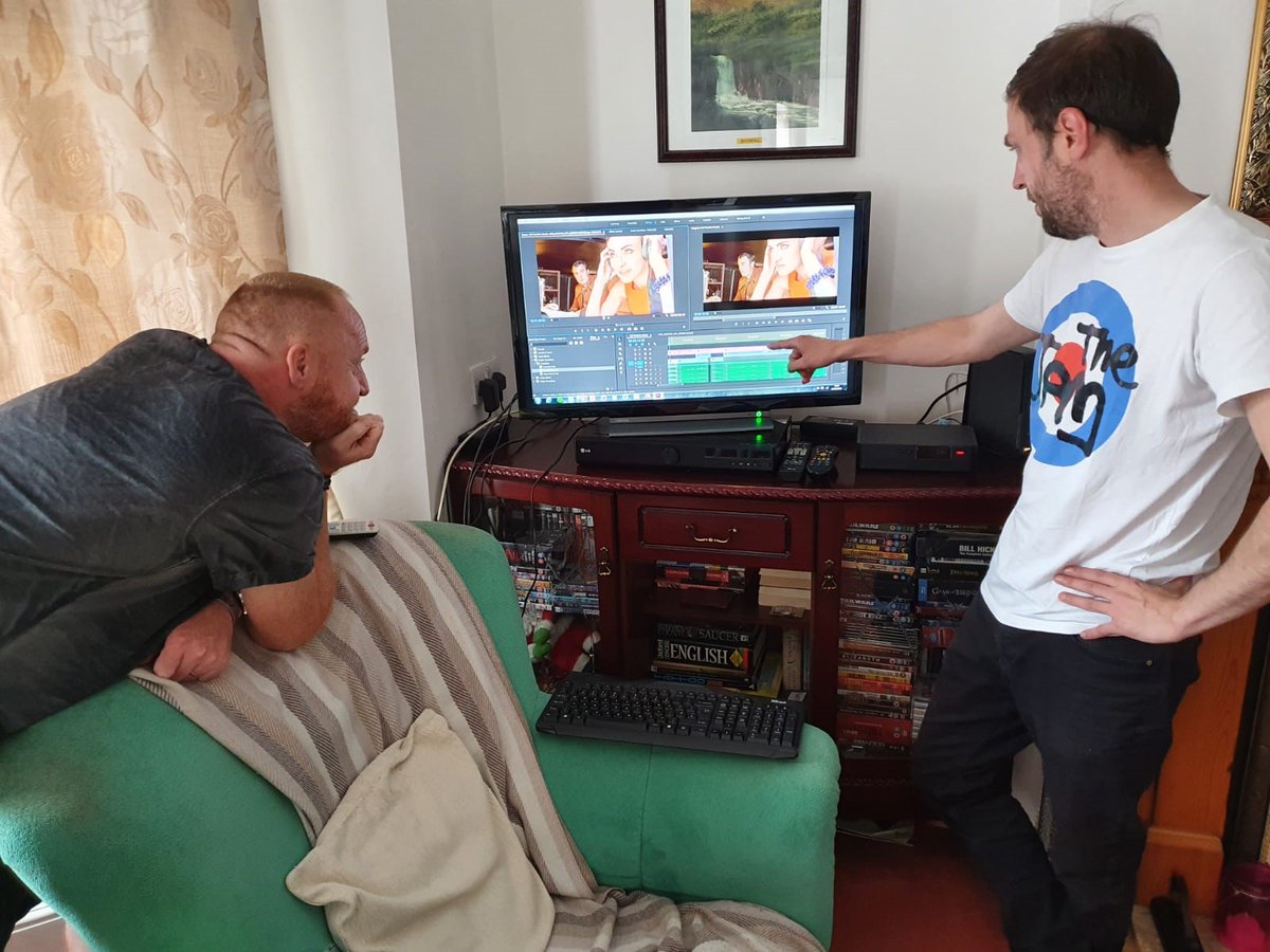 Down in the Edit Suite at Midday with <a href="/stevemccarten/">Steve McCarten - Writer/Director</a>  and @ConlonEditor. Great to see HAWKS edit coming together.  That's Entertainment!