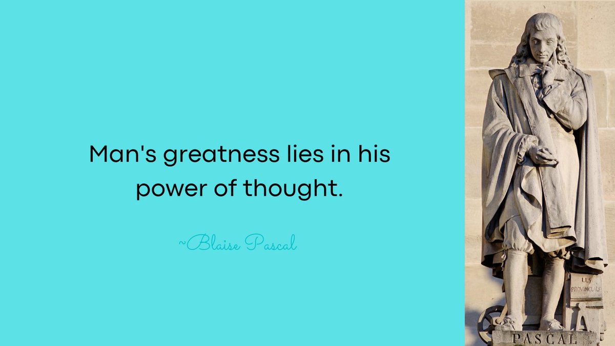 Man's greatness lies in his power of thought.
~Blaise Pascal on #Bitcoin