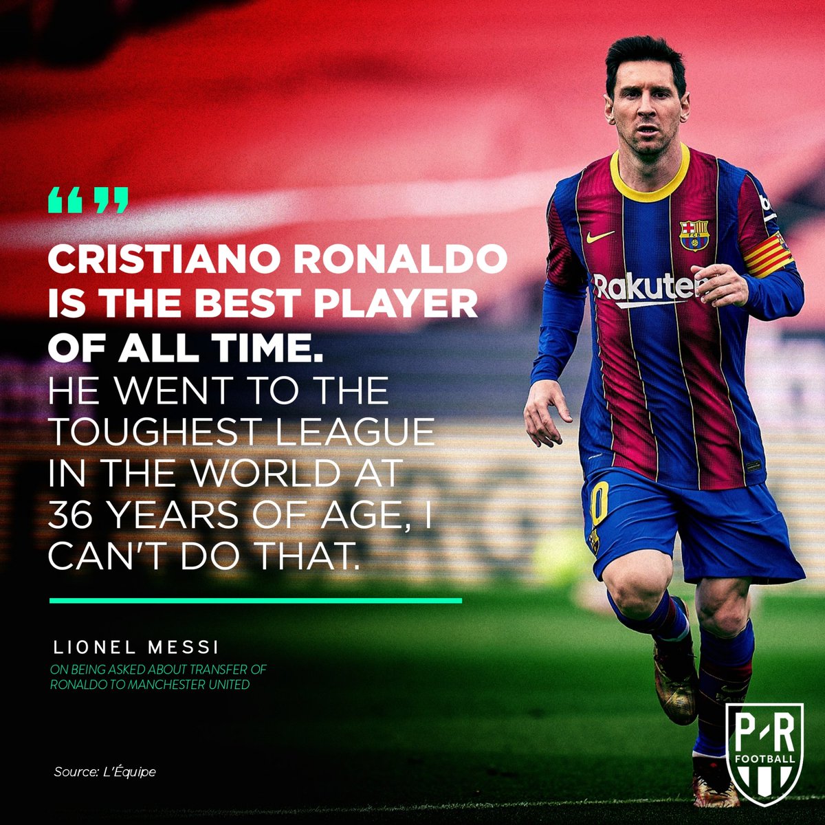🗣️ Lionel Messi: Ronaldo moved to the best league in the world at 36, I can't do that.