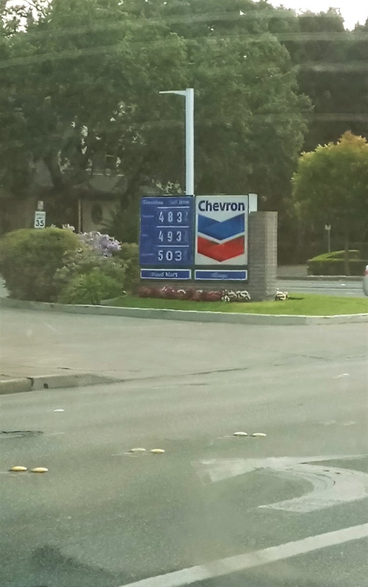 _rosetown's tweet image. This is the price at a gas station near where I live. I think there are people that would never stop buying gasoline / petrol as long as it is available to buy; no matter what the price is. After all, for a fuel, it does have a high energy density.