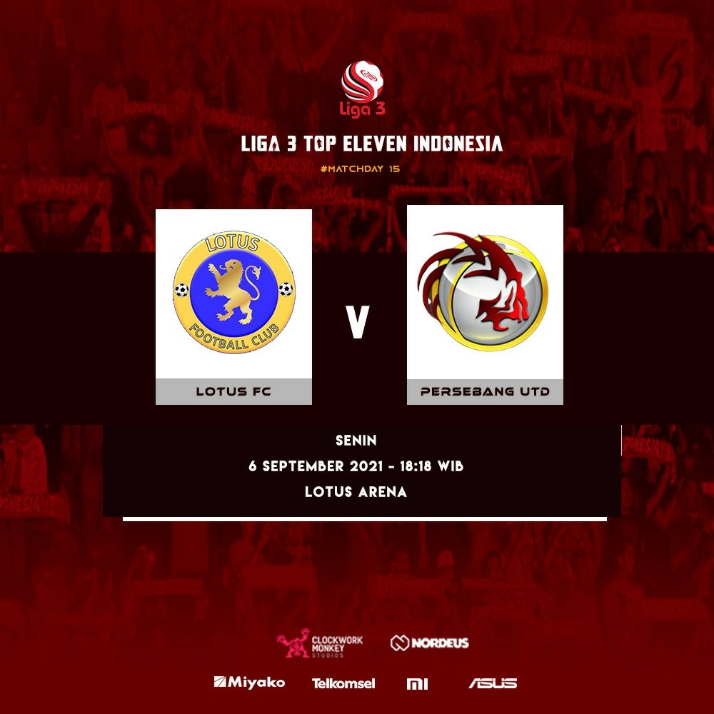 Persebangutd_'s tweet photo. Big Match @Liga3TEI
Matchday 15
🎯Persebang United VS @lotus_fc1922
📆Senin, 6 September 2021
⏱️18:18 WIB
🏟️Lotus Arena
#topelevenindonesia #topeleven #persebangwin @topeleven https://t.co/7hIegFpDRv