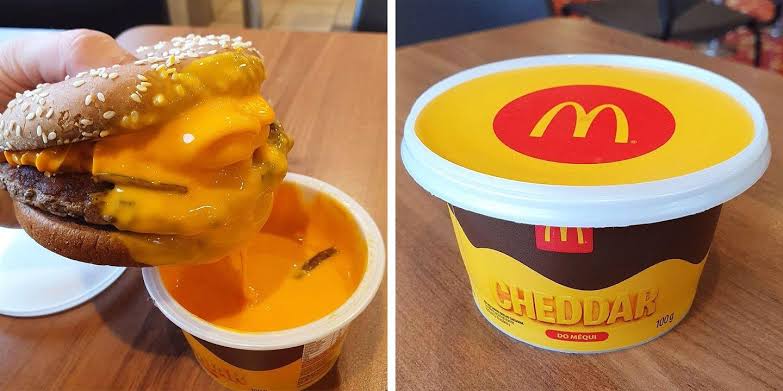 ブラジルのマクドナルドにはハンバーガーをチーズにディップするというデブの夢みたいな食べ方が出来るメニューがあるらしい 地球の裏側スゲェ Togetter