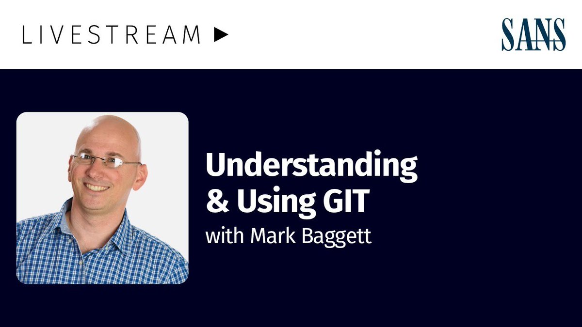 SANSDefense's tweet image. In this livestream @MarkBaggett demonstrates how git works and how you can use it to work with open source projects. 

youtu.be/1y4B3IiXsMQ
#cybersecuritytools #opensource #opensourcetools #python