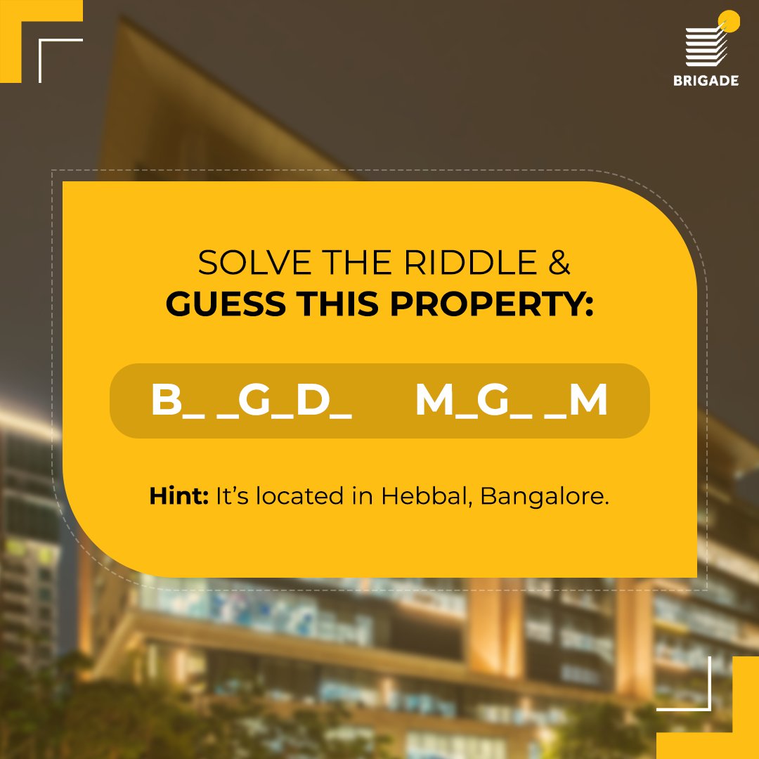 BrigadeWrkspace's tweet photo. How well do you know Brigade Workspaces?
Drop your answers in comment section.
Hint: Visit https://t.co/useLGRXosJ
#WorkspacesbyBrigade #OfficeSpacesbyBrigade #BuildingPositiveExperiences #BrigadeGroup #WorkSpace #OfficeSpace #CommercialRealEstate #RealEstate #GuessTheProperty https://t.co/2rhnEIXIkL