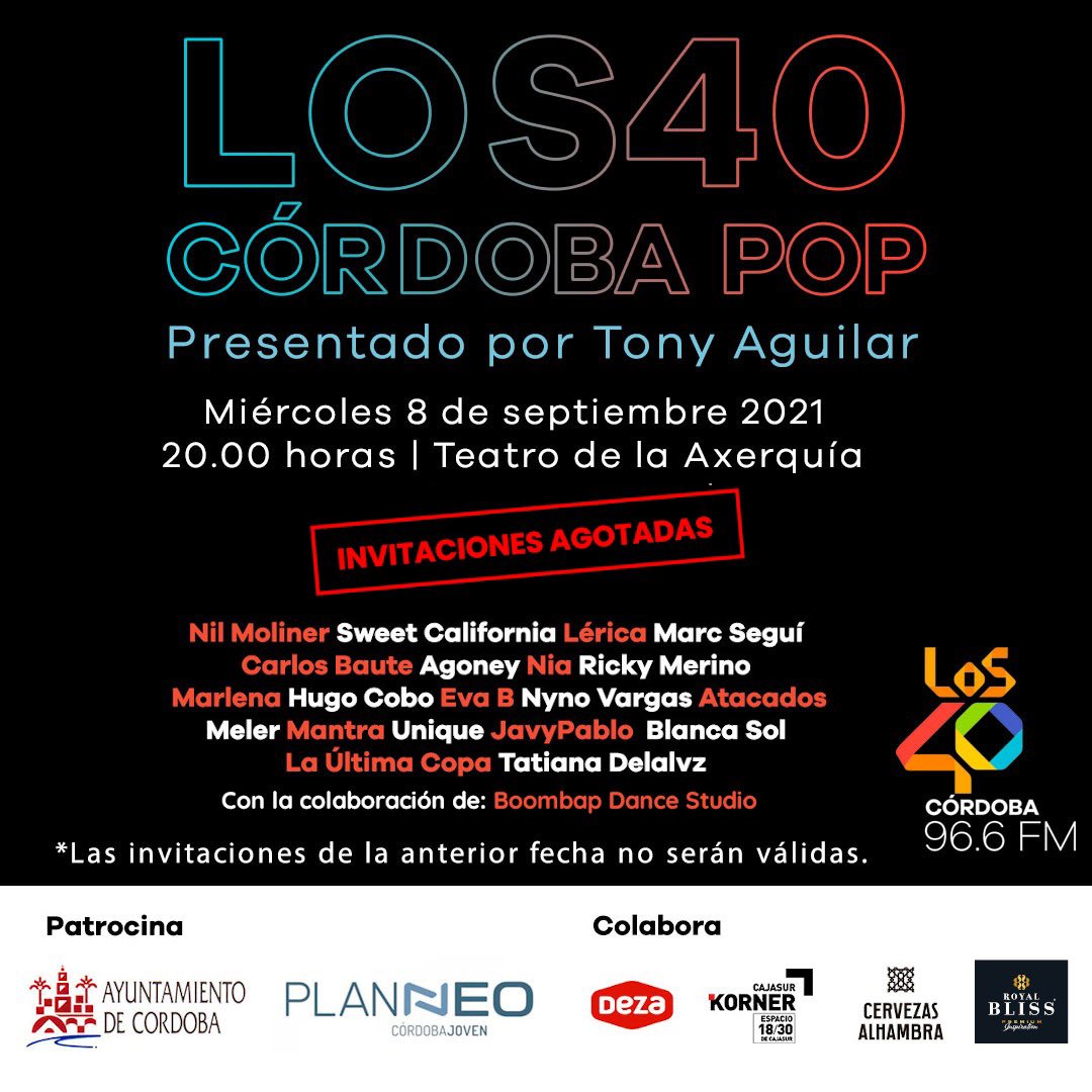 ¡Este miércoles! #Los40CórdobaPop 

<a href="/LOS40AND/">LOS40 Andalucía</a> <a href="/RadioCordobaSER/">Radio Córdoba</a> <a href="/ayuncordoba_es/">Ayuntamiento Córdoba</a> <a href="/planneocordoba/">Planneo Córdoba Joven</a>