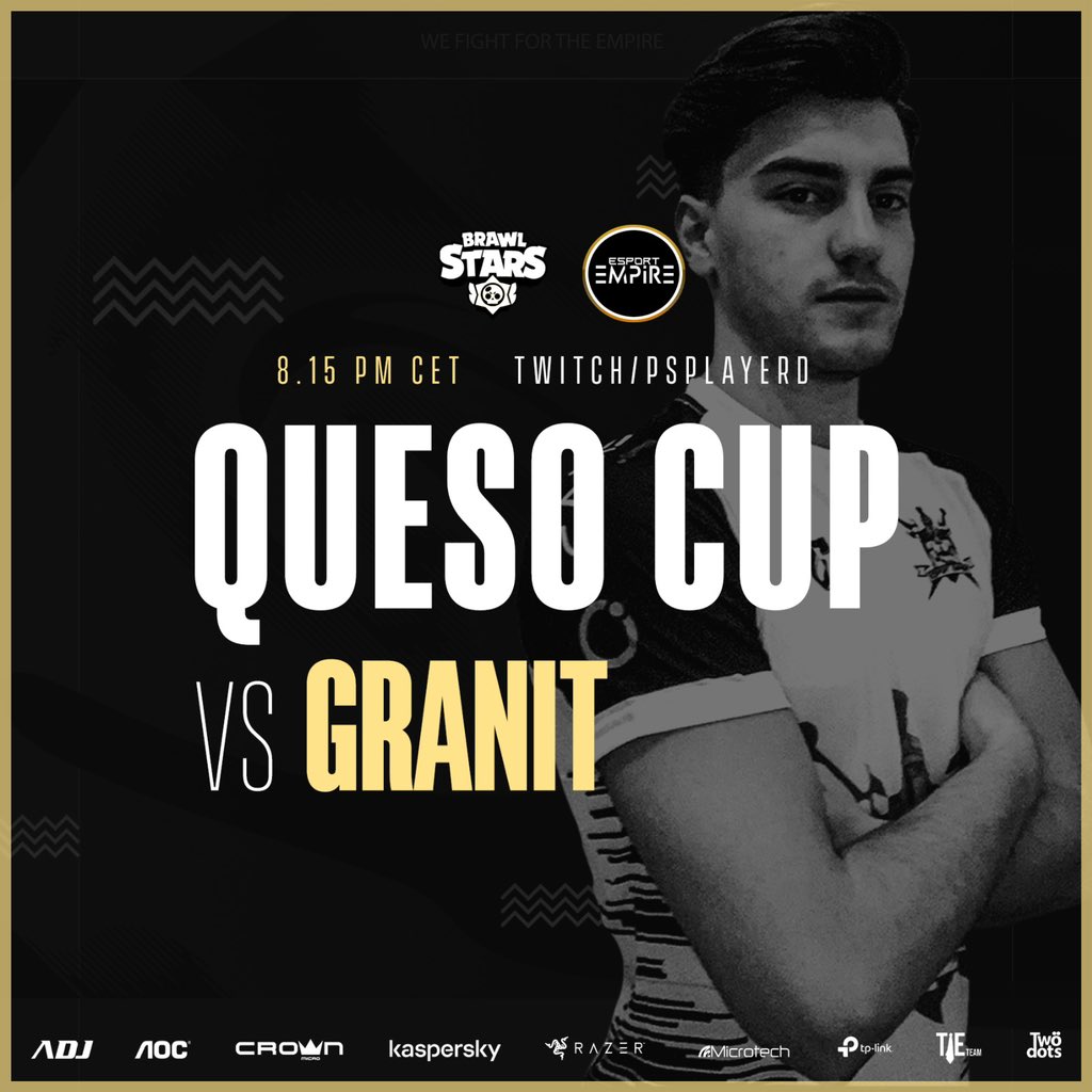 A new season of #QuesoCup starts today, and our #BrawlStars team is ready to face @granitgaming 

-  8.15 pm CET⏰
- twitch.tv/psPlayerD

💼: @Ghiutero
🗣️: @OsZ3r0
📊: @Liechem_
🎮: @HTSquad1
🎮: @_Kevin_bs
🎮: @LINO_BrawlStars
🎮: @berrybrawlstars
🎙️: @psPlayerD