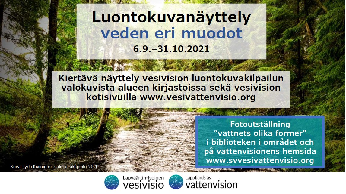 elinvoimak_EP's tweet photo. Äänestä suosikkikuvaasi ja katso kiertävän kirjastonäyttelyn aikataulu Lapväärtin-Isojoen #vesivisio’n sivuilta: https://t.co/uZSFYbscoP 

#valokuvakilpailu #luontokuva #lapväärtinjoki #isojoki #vesivisio https://t.co/8xkNKgW8Ny