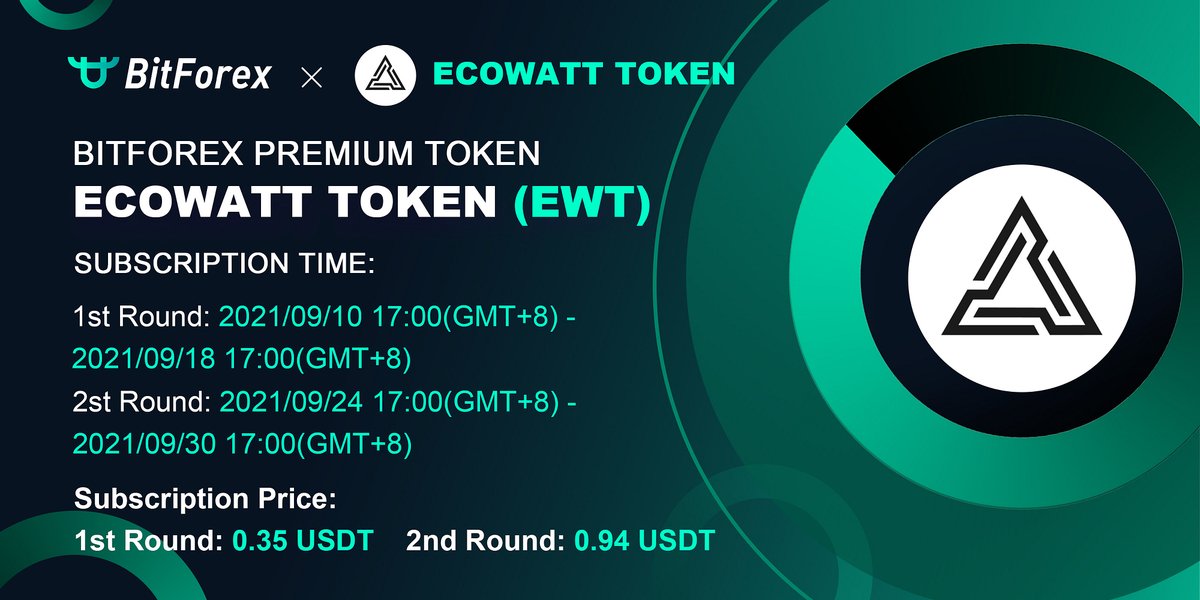 bitforexcom's tweet photo. 🥳 We are delighted to announce the premium token offering - EcoWatt Token (EWT) @Eco_Watt_!
📌 The details are listed on this link: https://t.co/jjVULBqIXN
#bitforex #crypto #defi #blockchain #premiumtoken #hotnews https://t.co/vegNd3kS61