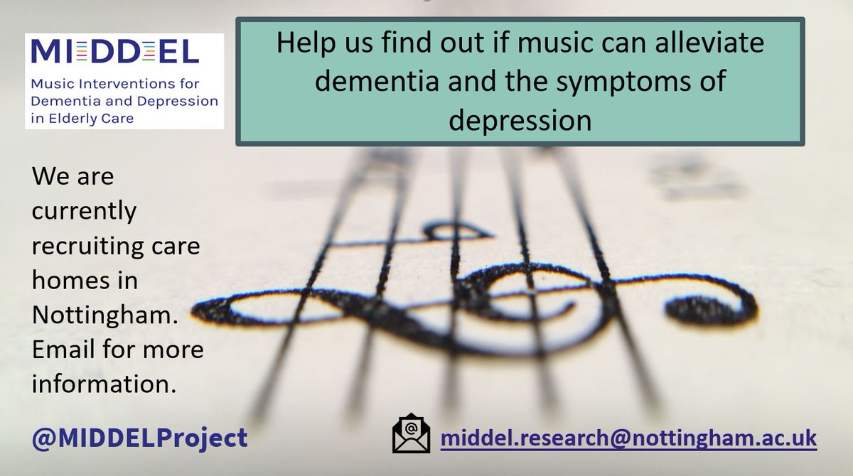 middelproject's tweet photo. We know #music can help us feel better, but can it really help alleviate #dementia and the symptoms of #depression? Lets find out together https://t.co/TkmzBw7HWy