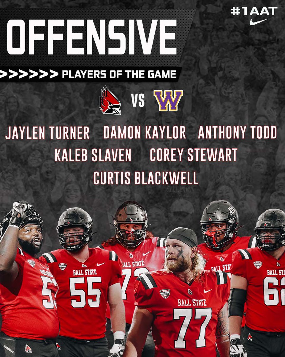 BallStateFB's tweet image. Congratulations to the Players of the Game vs Western Illinois! 

Offense: The Offensive Line
Defense: Tavion Woodard
Special Teams: The Specialist
Scout Team: Brandon Berger, Kiael Kelly, Kyle Lozen

#1AAT | #TrueCardinal