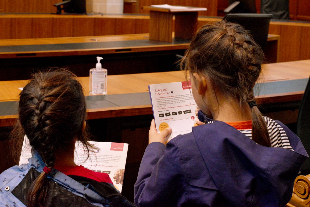 We are open to the public and delighted to welcome visitors back into our beautiful building and permanent exhibition space. There are ways for visitors of all ages to explore, including an Art Trail for children (pictured here). Plan your visit supremecourt.uk/visiting/