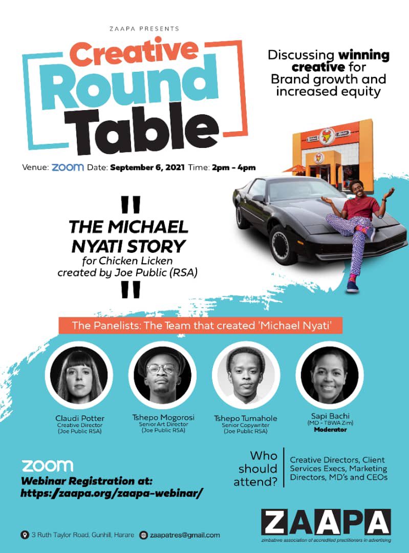 mikemadoda's tweet photo. Brilliant webinar by ZAAPA.. 👏🏾
“The Michael Nyathi Story”
A good brainstorm is the genesis of creative brilliance, and teamwork lies at the core of elevating and executing ideas.
#CreativeRoundTable #Advertising #Marketing https://t.co/AUUqZ7rpAa