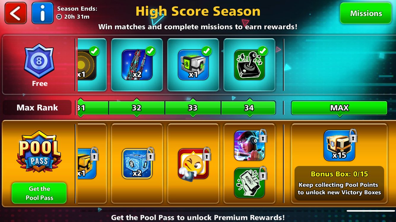 8 Ball Pool Time To Power Up And Finish The High Score Season With All The Rewards Have You Completed The Season Show Us Your Screenshots Below