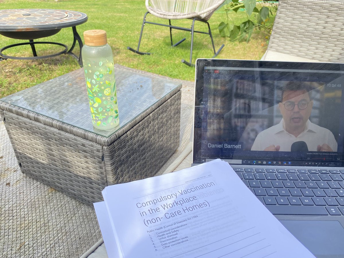 Enjoying the last of the summer sunshine in the garden while attending a day of employment law training with <a href="/daniel_barnett/">Daniel Barnett</a>.
