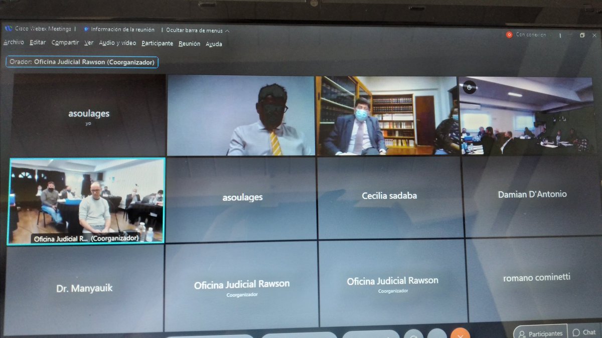 MpfRawson's tweet photo. Juicio Emergencia Climática continúa ronda de testigos por la defensa a través de video conferencia en la Oficina Judicial de Rawson. https://t.co/lXtYrCAO5e