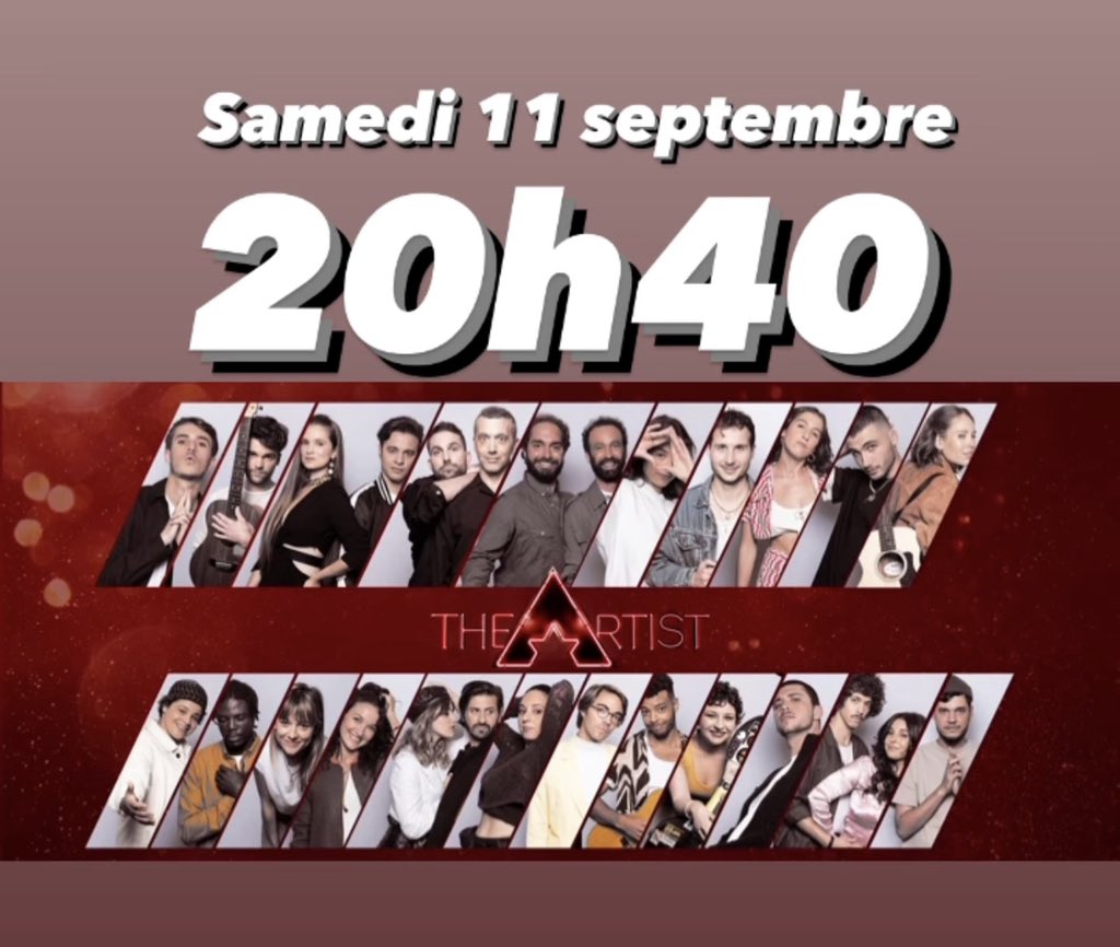 Le compte à rebours est lancé ! On retrouve les 22 candidats pour la 1ere de <a href="/TheArtist/">The Artist</a> samedi à 20h40 sur @France2tv - Yalla !! <a href="/Francetele/">France Télévisions</a> <a href="/Nagui/">Nagui</a> <a href="/Air_Prod/">Air Productions</a> <a href="/franceinter/">France Inter</a> <a href="/manuvirot/">Emmanuel Virot</a>