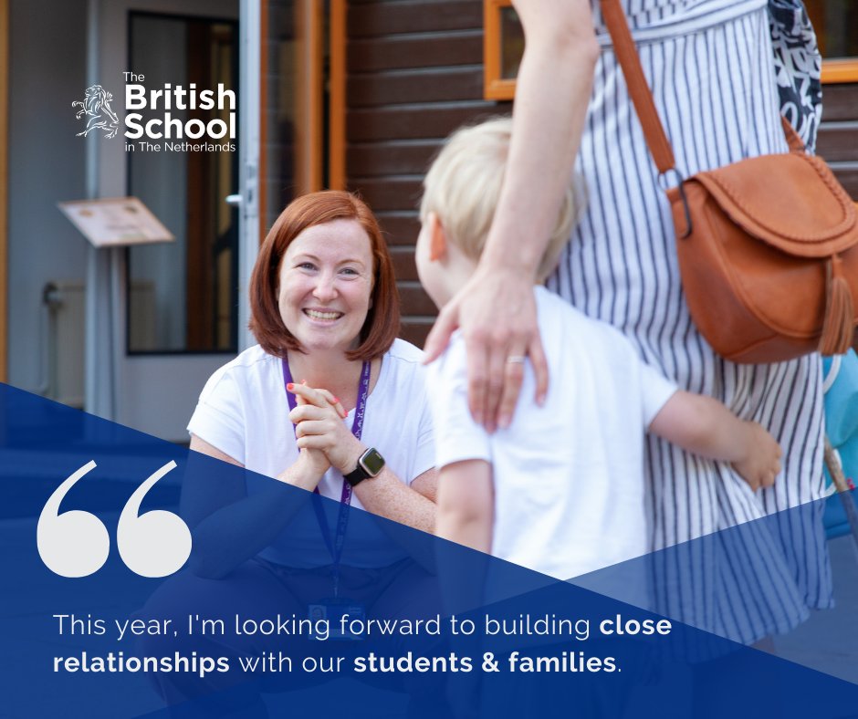 BSNetherlands's tweet photo. "I'm looking forward to... having our students back in school and seeing them form new friendships."

#BSNWelcome https://t.co/hS2SvNojkr