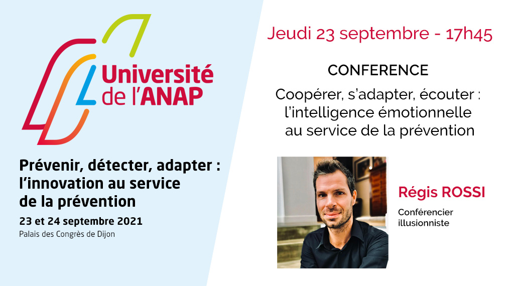 anap_sante's tweet photo. [#univanap] Faites un pas de côté pour découvrir le pouvoir de l'intelligence émotionnelle avec Régis Rossi. Une conférence qui change de perspective et propose de nouvelles pistes au service de la #prévention. A ne pas rater, inscriptions ici : https://t.co/ZdNHRiOc0G https://t.co/uizMzecRis