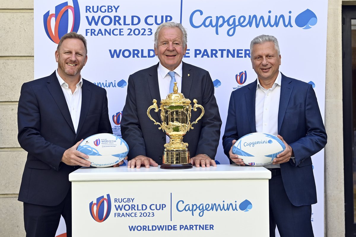 Proud to announce <a href="/Capgemini/">Capgemini</a> as Worldwide Partner of <a href="/France2023/">Rugby World Cup France 2023</a>! We also join <a href="/WorldRugby/">World Rugby</a> as its Global Digital Transformation Partner. Excited to bring our deep expertise in innovation, digital &amp; tech over the next 3 years: bit.ly/3DTYwPQ
#GetTheFutureYouWant #RWC2023