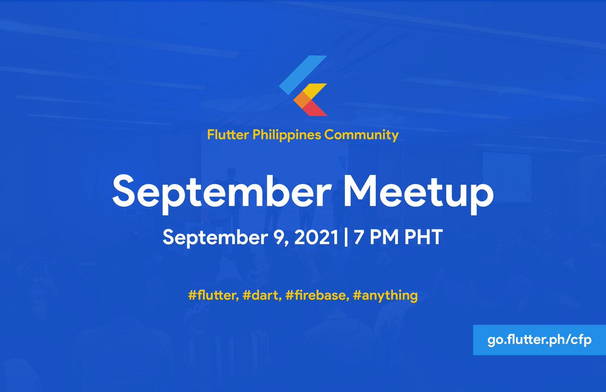 flutter_ph's tweet image. 👋 Join us for our September Meetup 2021!
We're excited to have @ashitaprasad of FlutterGems and @RaoNoma97840139 of Flutter Karachi Community!
See you there!
Register:
buff.ly/3A2nRoN
#flutter #flutterphilippines #flutterdotph