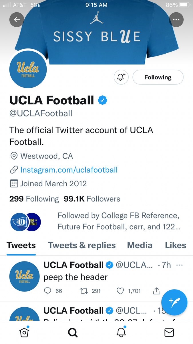 College football is tremendous! UCLA’s new Twitter banner 👀