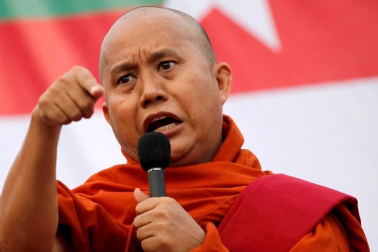 cape_diamond's tweet photo. JUST IN: #Myanmar junta has released the anti-Muslim monk Wirathu today, according to the military information team. He was arrested last year, stirring up “hatred”, “contempt”, or “disaffection” towards the Aung San Suu Kyi gov at his speech in 2019.

#WhatsHappeningInMyanmar https://t.co/4JAS0THXrY