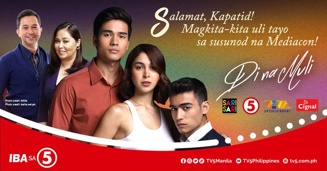 TV5 (@tv5manila) on Twitter photo 📣 Mga Kapatid! Maraming salamat dahil hindi ninyo pinalampas ang oras na makakuwentuhan ang cast ng bagong teleseryeng #DiNaMuliTV5!
Abangan ang kuwento nina Yanna, CJ, at Mico sa #TV5TodoMaxWeekend, malapit na malapit na!
#IBAsa5
#JuliaBarretto
<a href="/itsmeMarcoG/">Marco C. Gallo</a> <a href="/marcogumabao/">Marco Gumabao</a> 📣 Mga Kapatid! Maraming salamat dahil hindi ninyo pinalampas ang oras na makakuwentuhan ang cast ng bagong teleseryeng #DiNaMuliTV5!
Abangan ang kuwento nina Yanna, CJ, at Mico sa #TV5TodoMaxWeekend, malapit na malapit na!
#IBAsa5
#JuliaBarretto
<a href="/itsmeMarcoG/">Marco C. Gallo</a> <a href="/marcogumabao/">Marco Gumabao</a>