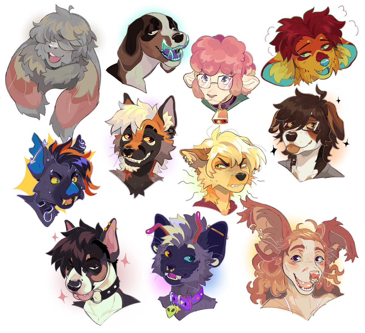 HerbYeen's tweet image. A buuuunch of gifts for some of my Patreons! Shjshjshjh I was going thu a hard time at the time and drawing them was very healing as always 🤎💖