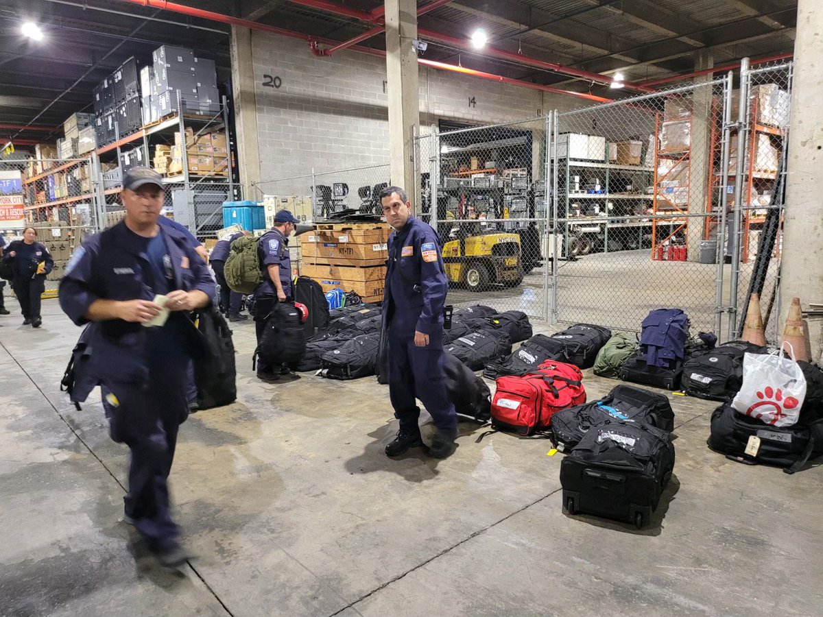 NYPDSpecialops's tweet photo. We are happy to welcome back the members of @fema New York Task Force 1 today. For the past week the team was deployed to Louisiana to assist in the rescue &amp; recovery effort in the aftermath of #Hurricane Ida. #Thankyou and enjoy some well deserved rest. https://t.co/KuYsSSIbm2