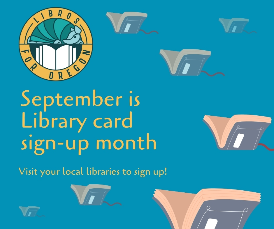 Libros4Oregon's tweet image. #GetYourLibraryCard
#libros4oregonlibros4allBooks 
#oregonlibraries 
ala.org/conferenceseve…