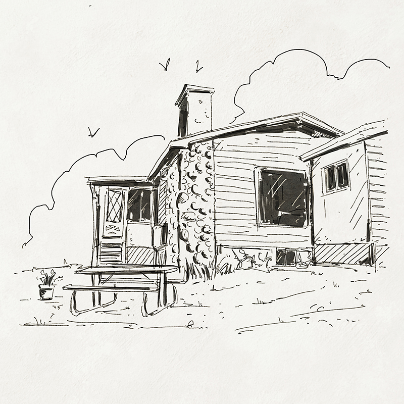 Sketching at the cabin during the long weekend 