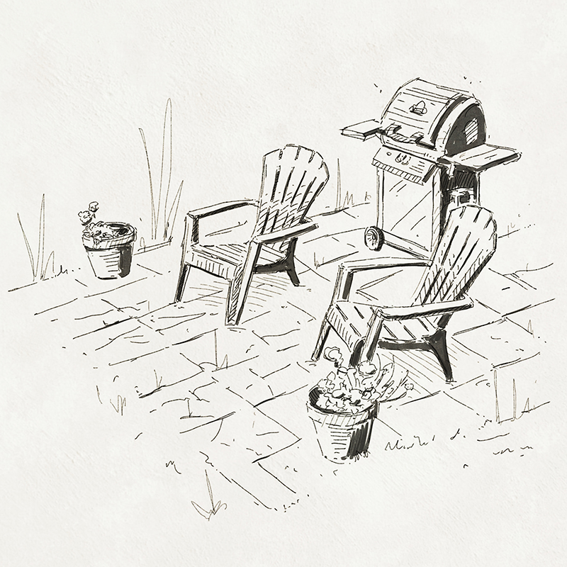 Sketching at the cabin during the long weekend 