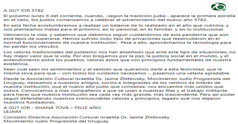 Asoc. Cultural Israelita Zhitlovsky (ACIZ) (@zhitlovsky) on Twitter photo 