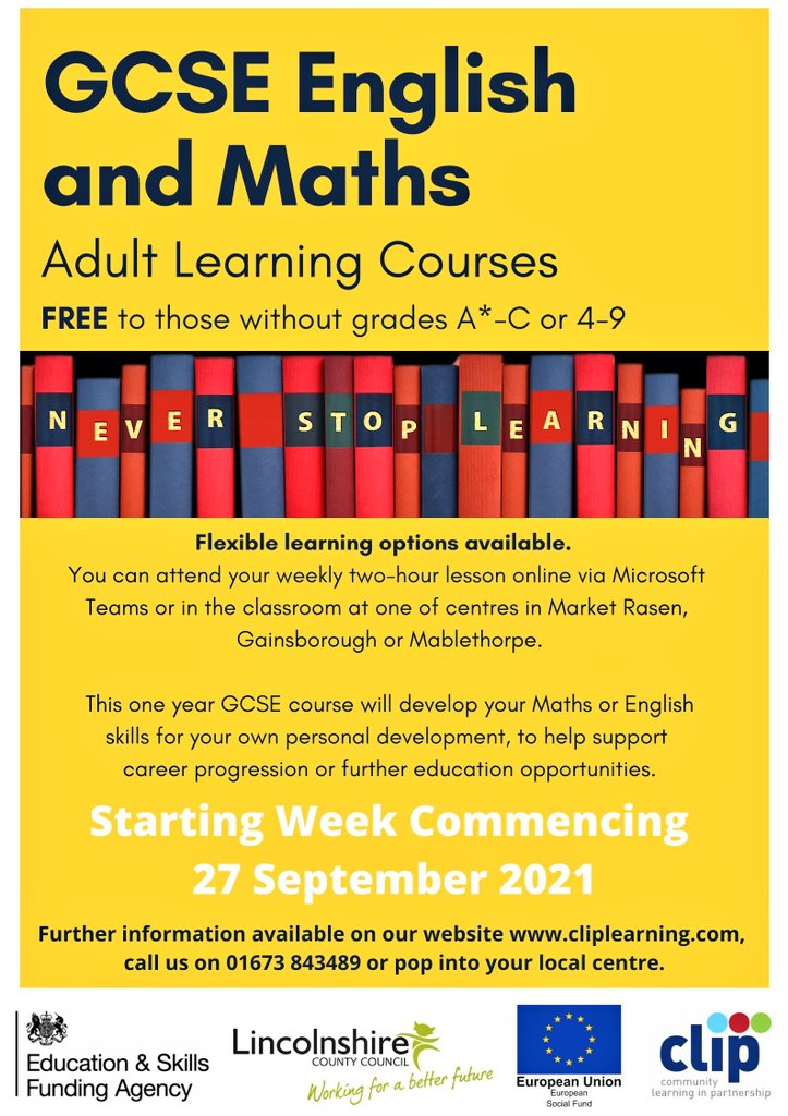 We can't wait to welcome students back to our centres to study. However our flexible delivery means that you can study online too. Whether you want to further develop your skills or looking to enhance your CV, we can help you. #Lincolnshire #Mathematics #English  #gcse #learning