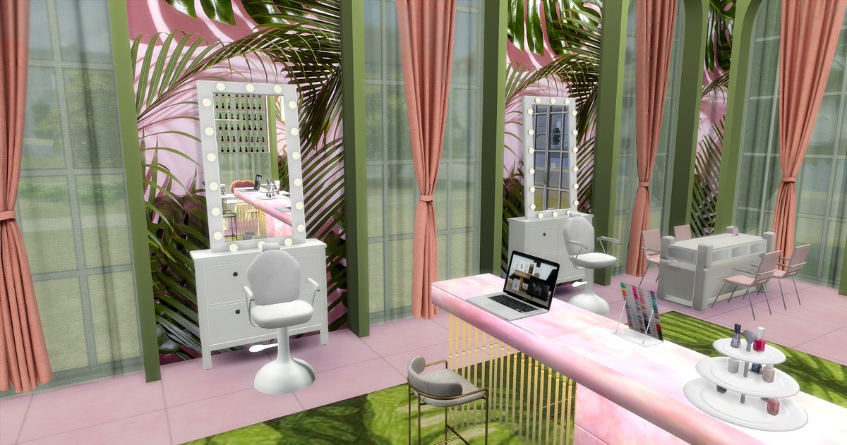 Luxury Nail Salon we build on stream yestesday....Aint she cute 🥰. Join us today 4-8pm est.twitch.tv/mzosofaboloustv  #TheSims4 #TheSims4SpaDay #ShowUsYourBuilds #ts4 #sims