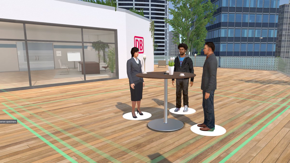dbtraining's tweet photo. Neue 3D-Eventwelt bereichert das DB Training Portfolio: ab sofort sind virtuelle Events und Trainings mit individuell gestaltbaren Avataren möglich - ortsunabhängig und in Echtzeit.
#deutschebahn #dbtraining #lernenrockt #digitaleslernen #3d #avatar #tricat #event #basecamp https://t.co/J1B1jqp9Lh