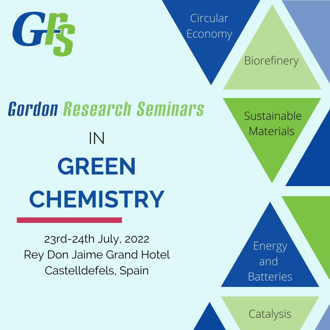 Amit Kumar (@thegeekychemist) on Twitter photo Gordon Research Seminar in Green Chemistry <a href="/GordonConf/">Gordon Research Conferences</a> is now open for applications at grc.org/green-chemistr…
Calling all enthusiastic #youngscientists in the field of #greenchemistry to apply! 🙌🙌
#circulareconomy #conference2022 #callforabstracts Gordon Research Seminar in Green Chemistry <a href="/GordonConf/">Gordon Research Conferences</a> is now open for applications at grc.org/green-chemistr…
Calling all enthusiastic #youngscientists in the field of #greenchemistry to apply! 🙌🙌
#circulareconomy #conference2022 #callforabstracts