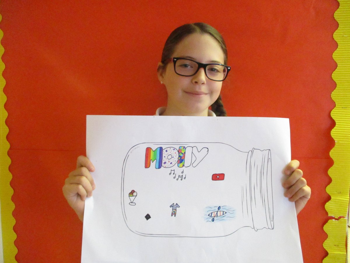 longniddryps's tweet photo. P6 were considering Article 8 of the Rights of the Child last week. Article 8 says 'I have a right to an identity' and we produced name jars showing our interests and hobbies which create our identities. #righttoanidentity #rightsrespectingschool #uncrc https://t.co/KM2rKpHn5k