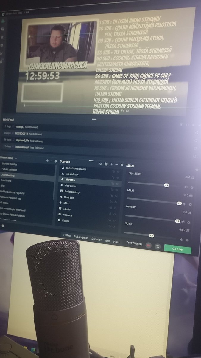 Huomenna klo 12 #subathon Tiedossa giveawayta ja huikeita subgoaleja. Tuu tsekkaa <a href="/twitch/">Twitch</a>.tv/ojakkalanomapoika