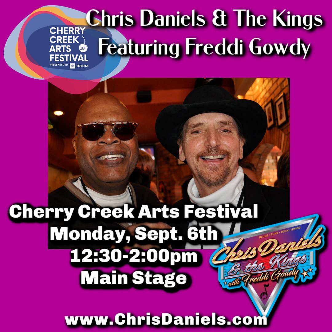 We'll see you at the CherryArts Cherry Creek Arts Festival TODAY!!!
cherrycreekartsfestival.org/stages/main-st…
ChrisDaniels.com