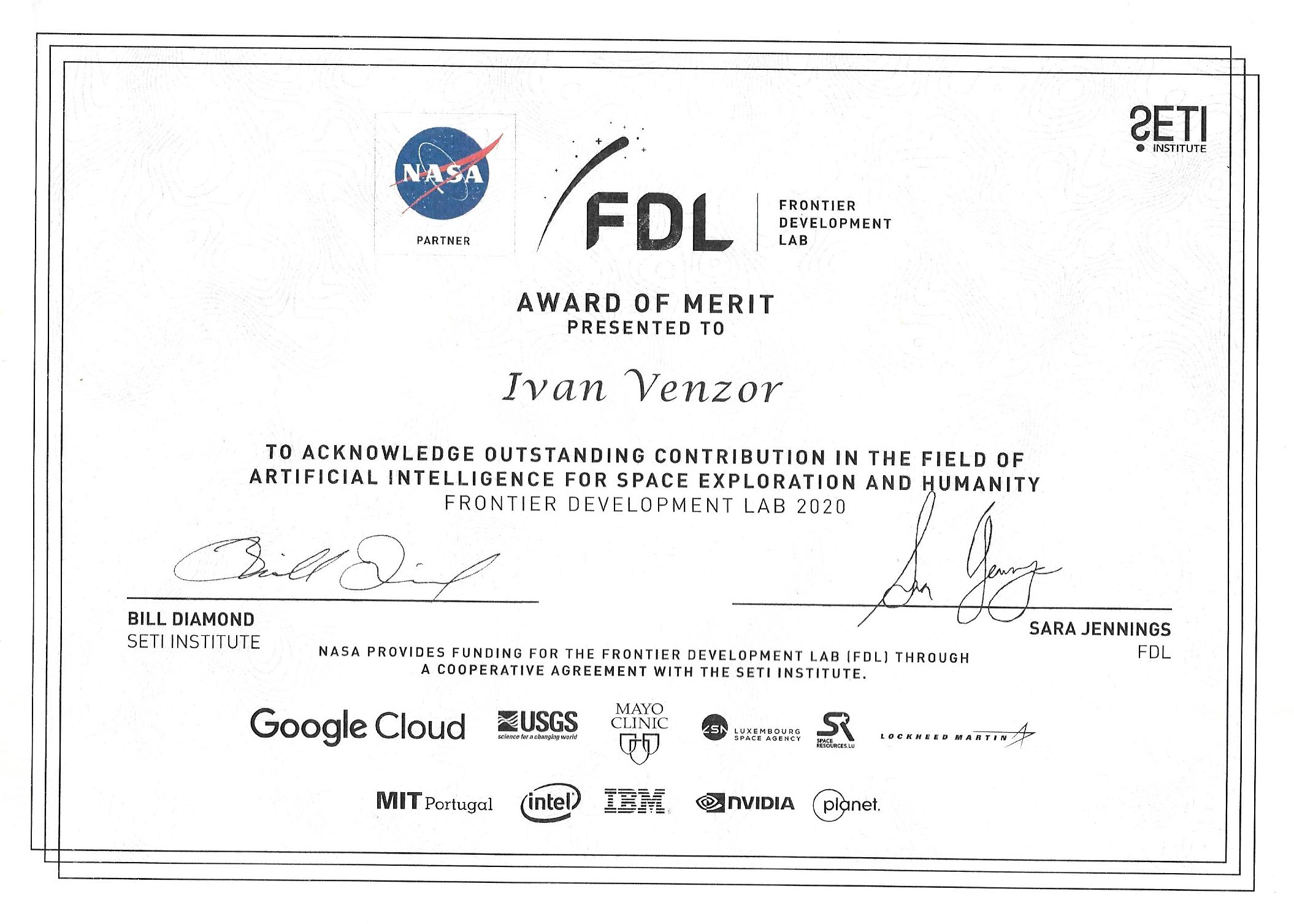 Dr. Ivan Venzor on X: "It finally arrived! This is so cool, an award of  merit with NASA and SETI logos and signed by SETI's president Bill Diamond!  I'm very thankful to