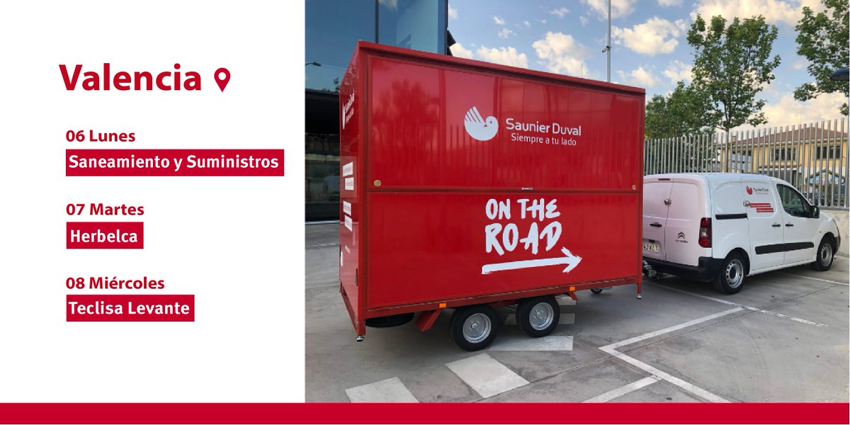 saunierduval's tweet photo. ¡Nuestro showroom #OnTheRoad sigue su ruta por Valencia!
🚗 #Instalador que no te lo cuenten, visítanos y comprueba en directo las ventajas de nuestros productos. #geniaairmax #calderasinteligentes
Saneamientos y Suministros SL @herbelca @Teclisa_Lev https://t.co/9iq9jQ0GP2