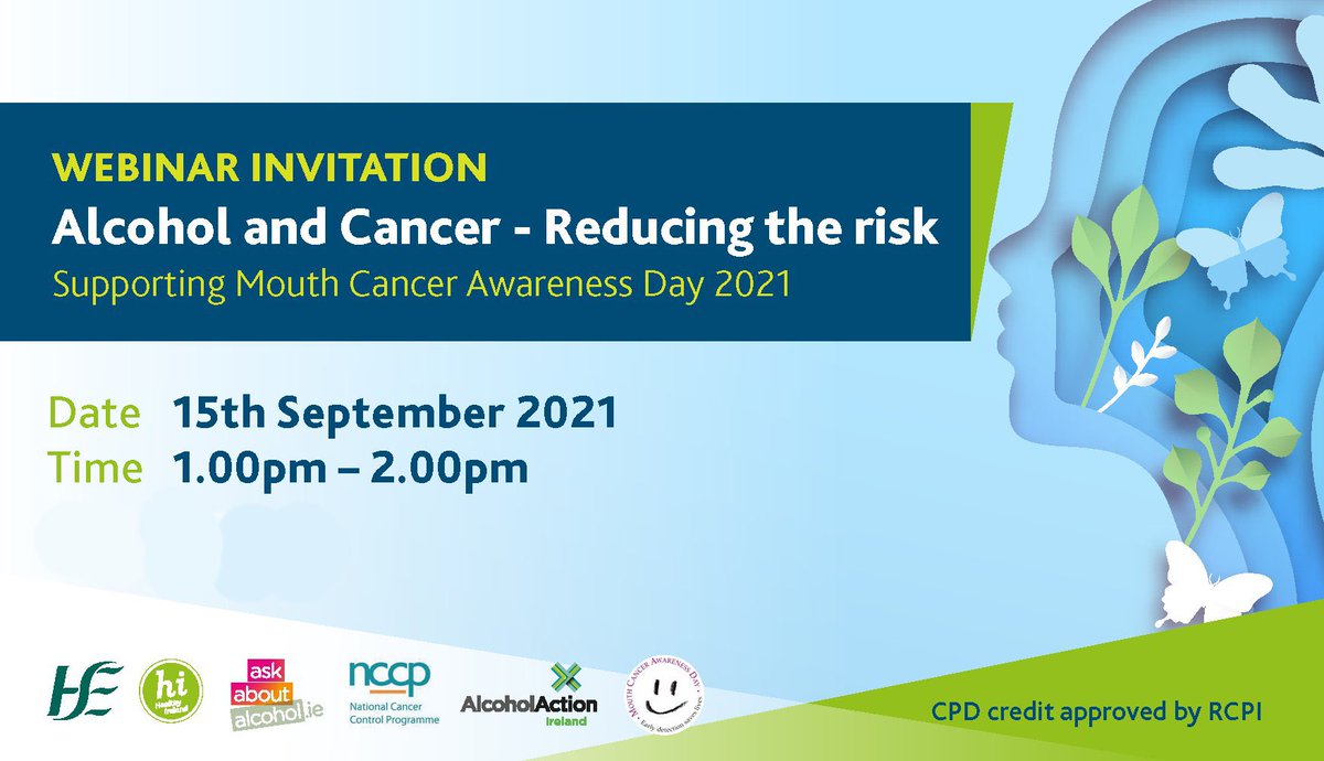 We are delighted to be working with our colleagues at @HsehealthW @hseNCCP @HealthyIreland and @IrishCancerSoc on this awareness initiative.
#AlcoholandCancer #MouthCancerDay 

Citizens have a 
#RightToKnow the risk.