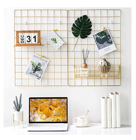 Gold grid wire panel to improve your home office! Organize your wall and create some storage space.
Check them out 🙌 #office #decor #home
amzn.to/3naVrVM