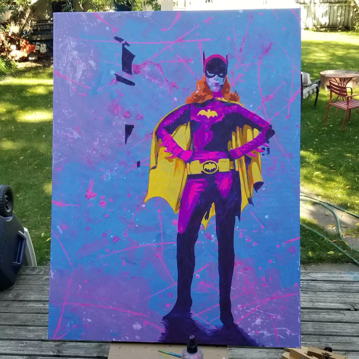 Working on this painting today to get it finished to show you at @StrathearnArt. I'll be there Sat.Sept.11 Hope to see you there. #art #artists #painting #strathearnartwalk #acrylicpainting #yegart #popart #KevinBigelowArt
