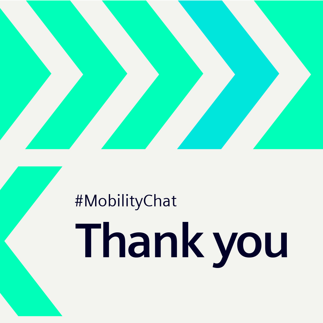 Siemens's tweet photo. That’s it! Our #MobilityChat is over. 🔚 
🙏 Thanks so much
@NeikeCedrik
@PeterKoerte
@MarkusSchlitt
&amp; #SIEx influencers &amp; each of you for joining the conversation and sharing your thoughts on the #FutureOfMobility #MoveToTransform #IAA21 https://t.co/jl95uULmTj
