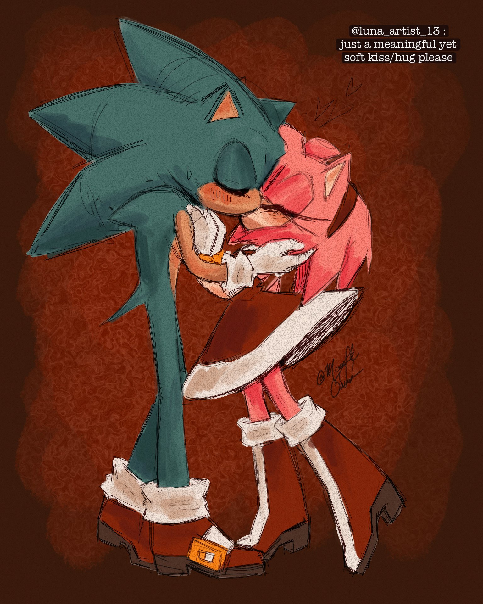 tee ♡ on X: kiss kiss fall in love💙❤️ #sonamy