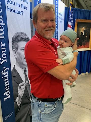 Visiting with Minnesotans and holding babies at the House of Representatives booth in the Education Building at the state fair. I'll be here until noon. #mnleg
