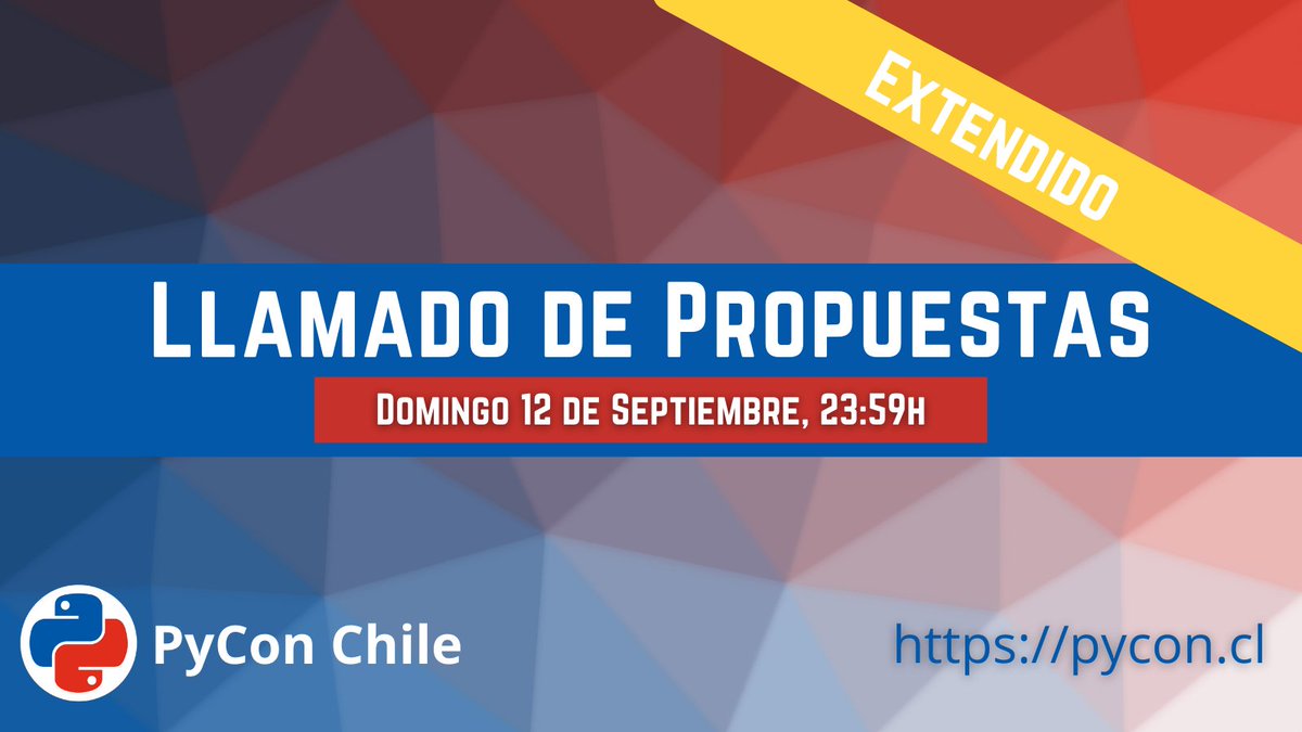 pythonchiledev's tweet image. Muchas personas nos dijeron que no pudieron enviar su propuesta a tiempo 😟 pero les tenemos buenas noticias! hemos decidir abrir hasta este Domingo 12 de septiembre el formulario de forma extraordinaria, para que más personas puedan participar pycon.cl/charlas 🐍🇨🇱🎉