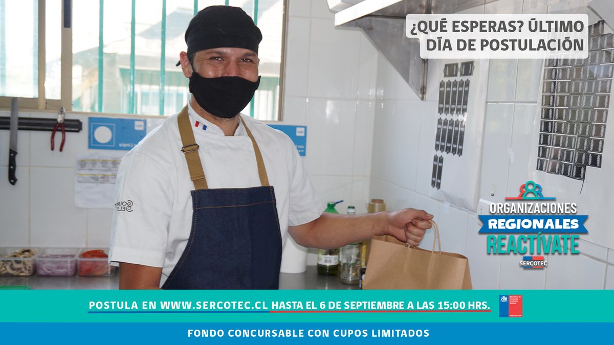 #Atacama ¡Último día de postulación! 📢 Si tu cooperativa o asociación gremial requiere fortalecerse y reactivar su economía, no dejes pasar esta oportunidad. 
 
📲 Ingresa a ReactívateOrganizacionesRegionales de #Sercotec y prepara tu proyecto en 👉 sercotec.cl 👈